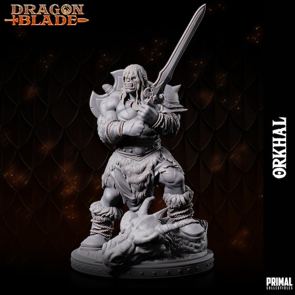 Orc Barbarian Orkhal | Primal Collectibles | Compatible with D&D/AoS | Fantasy