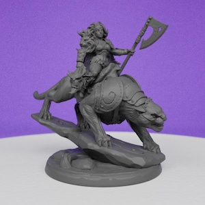 Mounted Leona Sisterhood Warmaster | Artisan Guild Miniatures | RPG Boardgames | Fantasy | Tabletop RPG