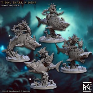 Deepkin Mounted Shark Miniatures - Artisan Guild | Idoneth Allopex