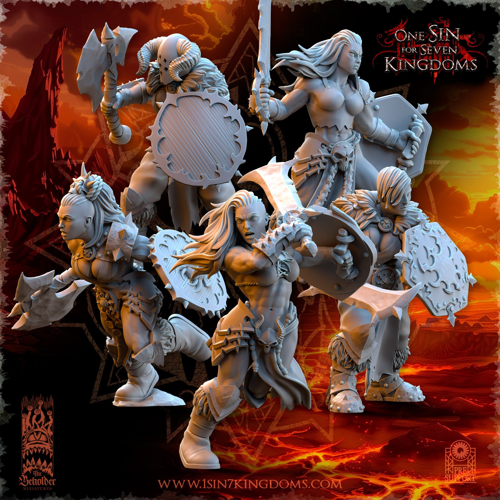 Realms of Mayhem Female Marauders | The Beholder Miniatures | RPG Boardgames | Fantasy | Tabletop RPG
