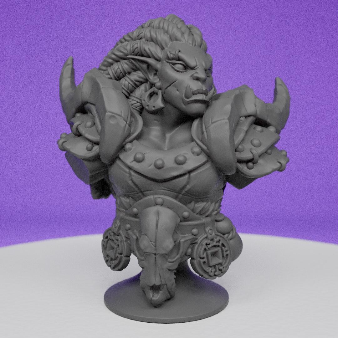 Female Orc Leader Khan Avarga Tomor Gar Bust | Artisan Guild | RPG ...