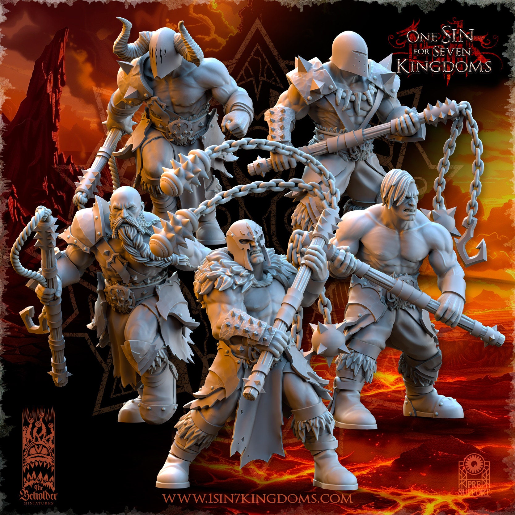 Realms of Mayhem Marauders With Flails | the Beholder Miniatures