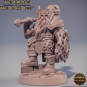 Dwarf Warrior | DayBreak Miniatures | D&D/AoS| Fantasy | Tabletop