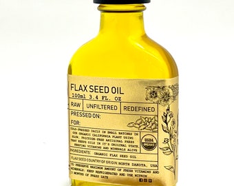 Organic Fresh Flaxseed Oil Raw Unfiltered Cold Pressed to order