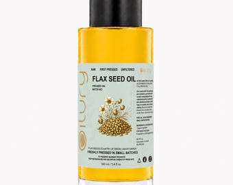 Raw Flax Seed Oil, First Pressed, Unfiltered, Small-Batch Oil  160 ml. 5.4 oz.