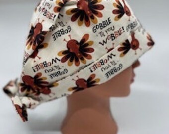 Gobble Til You Wobble Scrub Hat | Scrub Cap | OR Nurse | Surgical Nurse