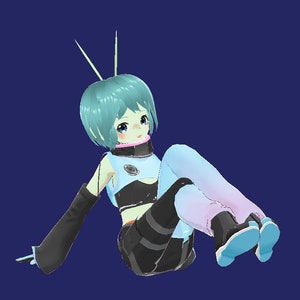 VRoid - Alien Model / Custom Hair & Skin Details