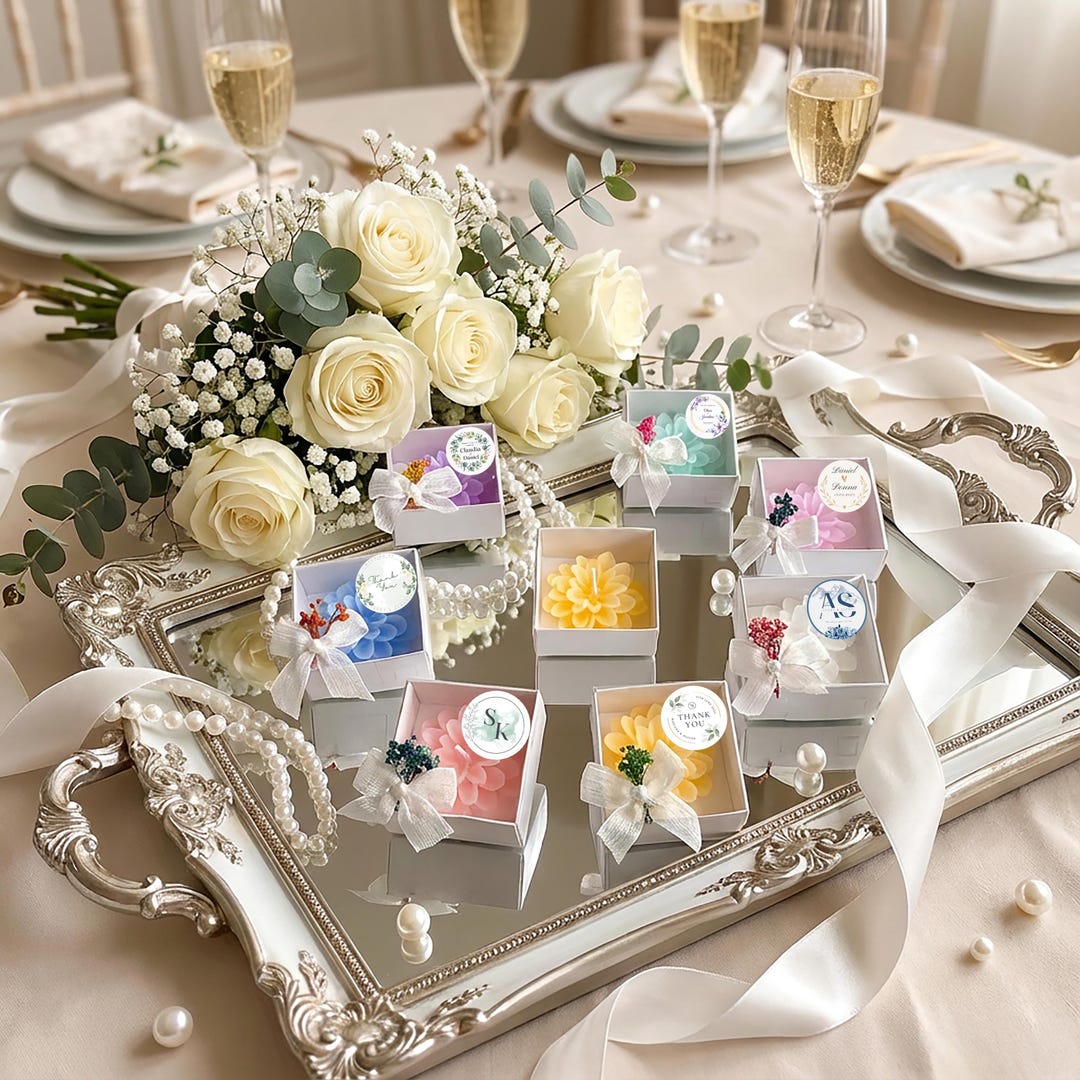 Personalized Wedding Favors Lotus Candles – Custom Bulk Guest Gifts for ...