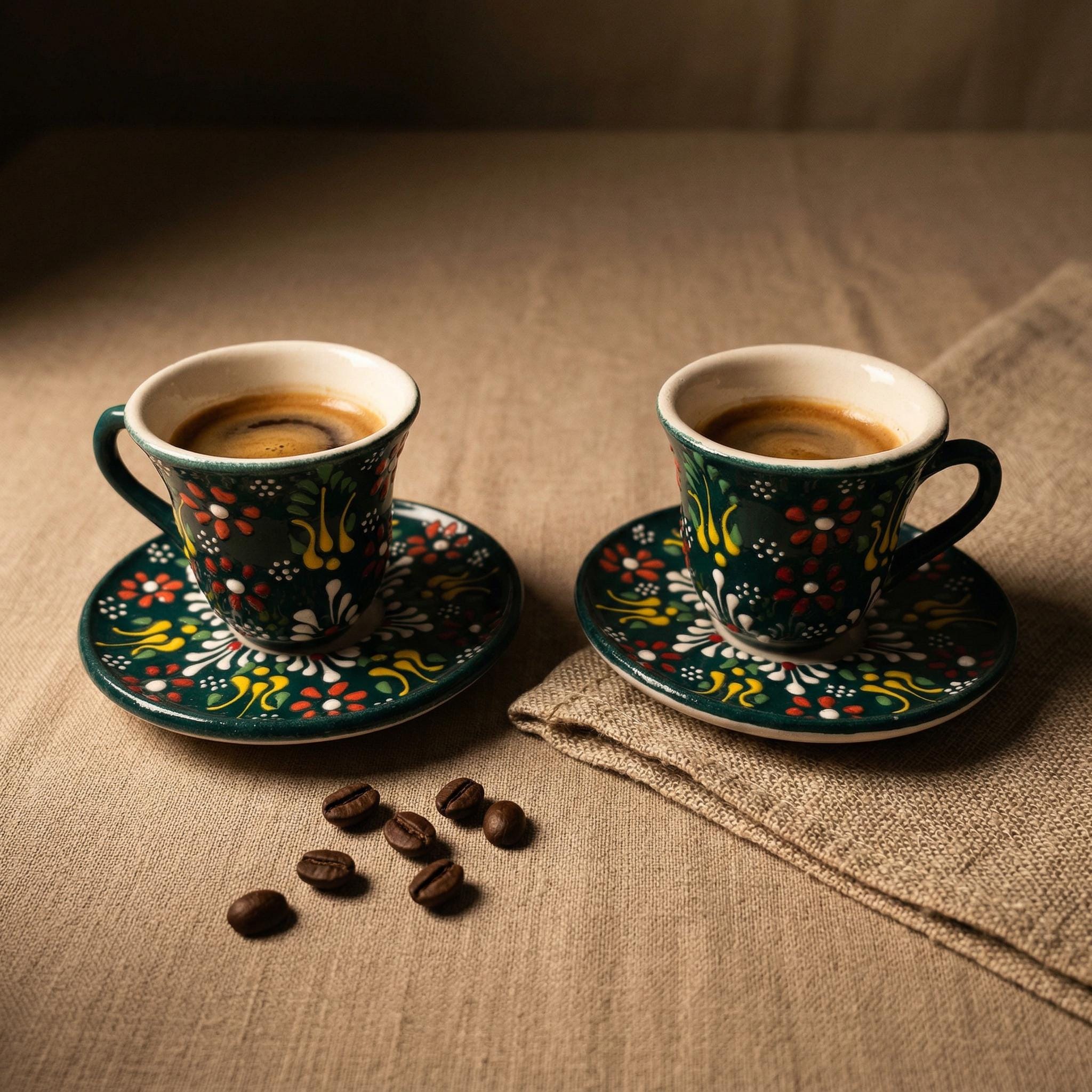 Handmade Espresso Cup Set With Saucers, Ceramic Coffee Cups - Etsy