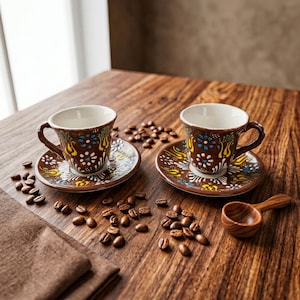 brown ceramic espresso cup handmade coffee mug earthy aesthetic rustic coffee serving handmade pottery