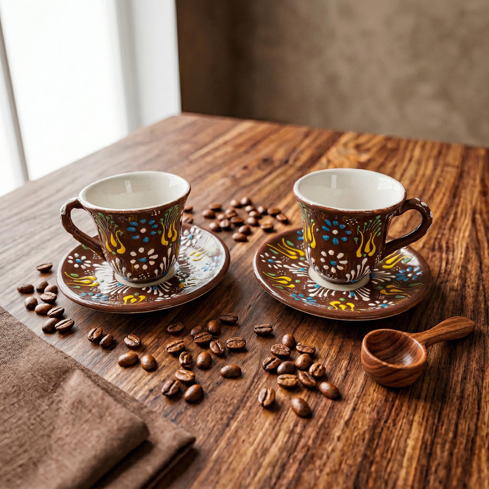 Handmade Espresso Cup Set With Saucers, Ceramic Coffee Cups - Etsy