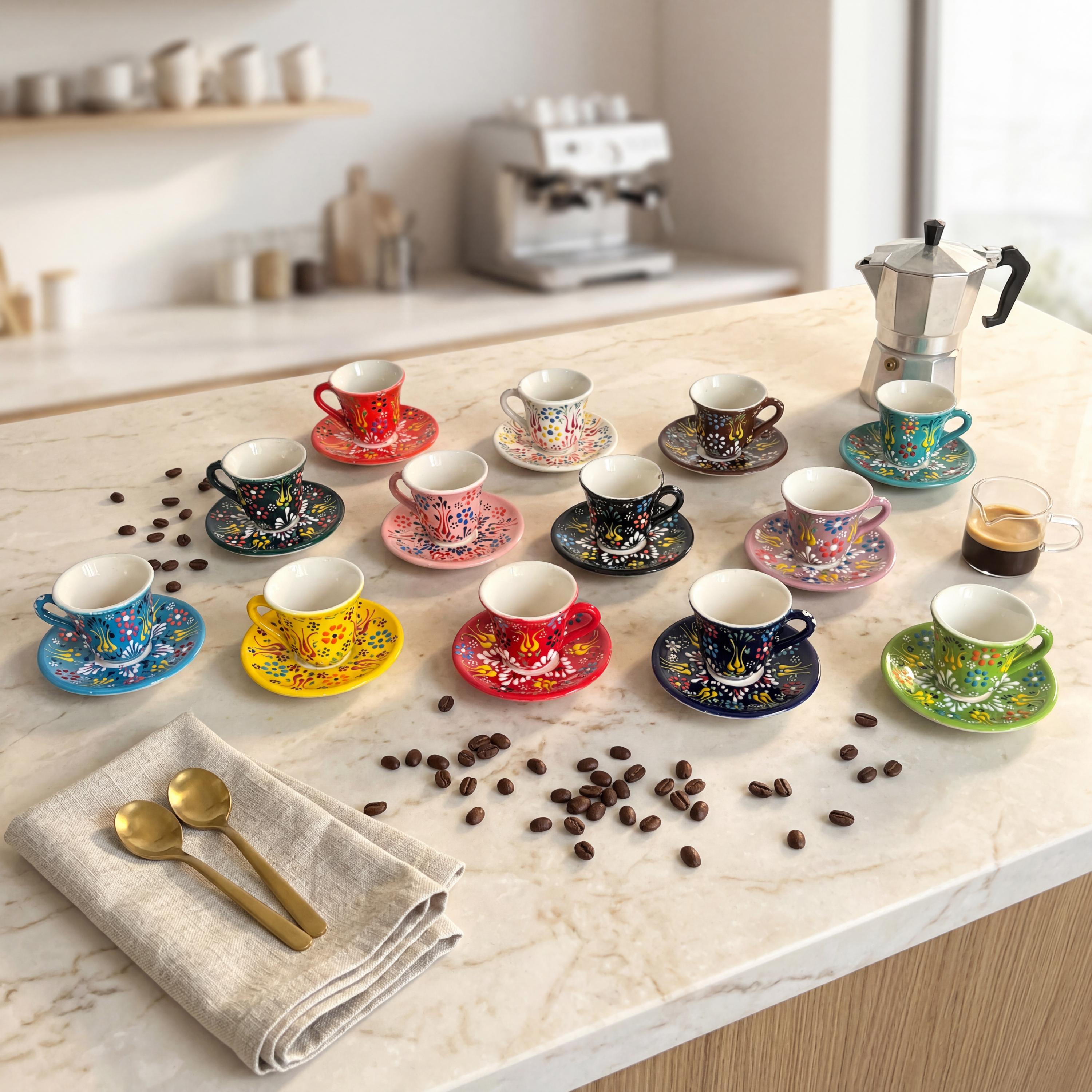 Handmade Espresso Cup Set With Saucers, Ceramic Coffee Cups - Etsy