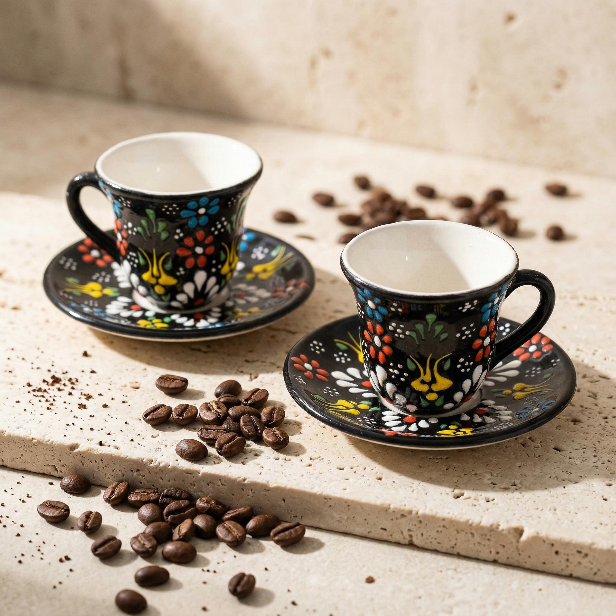 Handmade Espresso Cup Set With Saucers, Ceramic Coffee Cups - Etsy