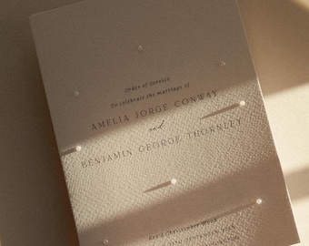 Personalised A5 Wedding Order of Service Booklet with Pearl Detail