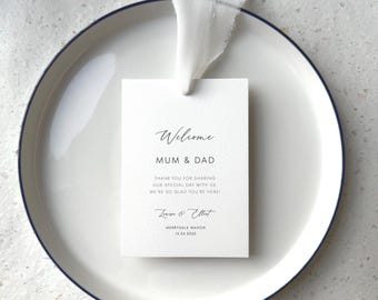 Personalised Wedding Welcome Tags with Chiffon Ribbon | Reserved Seating A6