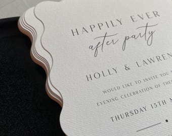 Wave Style Wedding Invitations, Bespoke Stationery