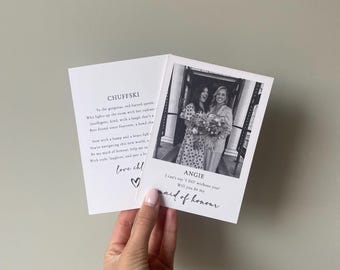 Personalised Photo Bridesmaid Proposal Card | A6 Size