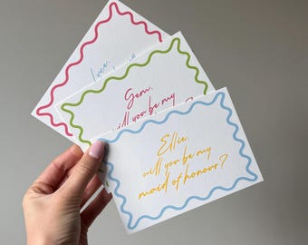Personalised Bridesmaid Proposal Card | A6 Colorful Wedding Party Card