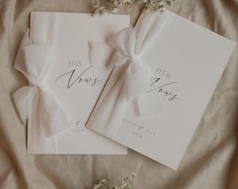 Personalised Wedding Vow Book with Ribbon - A5 Ceremony Booklet
