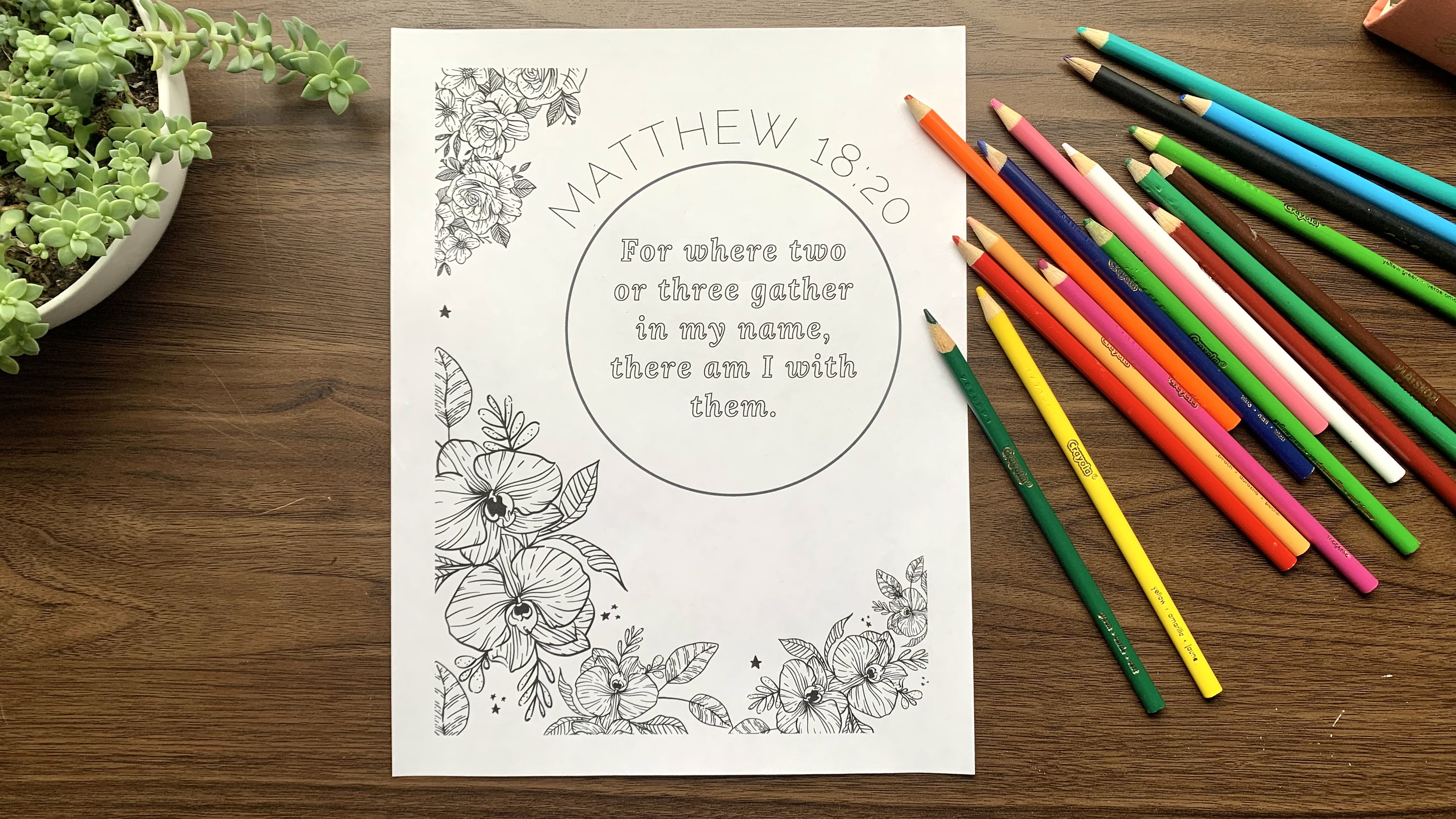Matthew 18 20 Coloring Pages