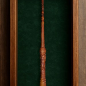 Black walnut hand carved wand