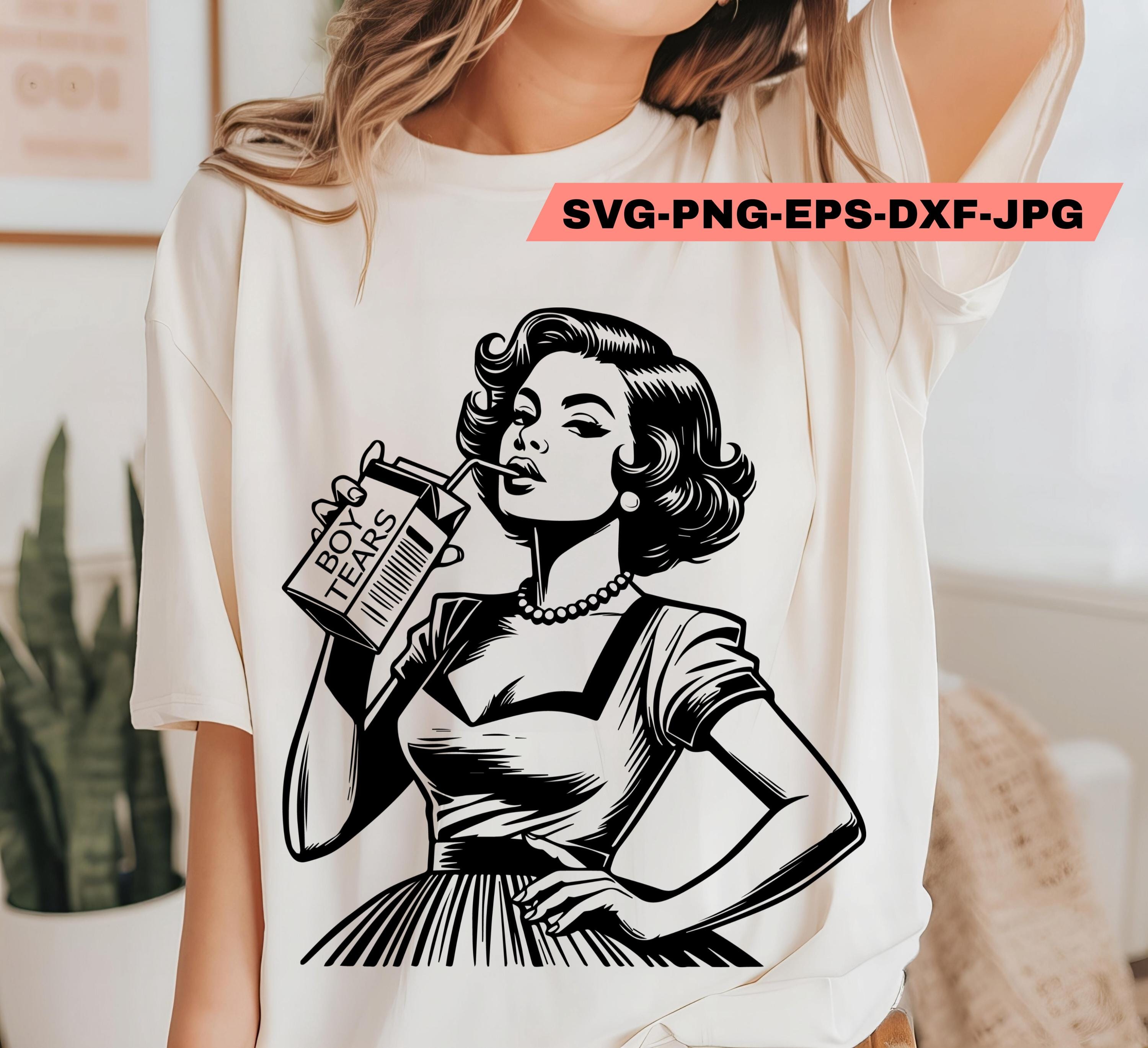 Junge Tränen SVG PNG Freche lustige sarkastische Erwachsene Trendy Vintage Retro Hausfrau Humor Sublimationsdesign T-Shirt Becher Tote png SVG Schnittdatei