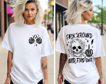 F &#39;&#39; Um und finden Sie heraus SVG Sassy svg Schädel Snarky Erwachsener Humor Blumenschädel, Skeletthand, sarkastisches Retro-Svg-Schnitt-Datei, trendiges Lustiges