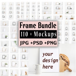 Frame mockup, 110 frame mockup bundle, Interior Frame Mockup Bundle, PSD JPG, PNG, Gallery Wall Mockup BundleSquare Frame Mockup Bundle