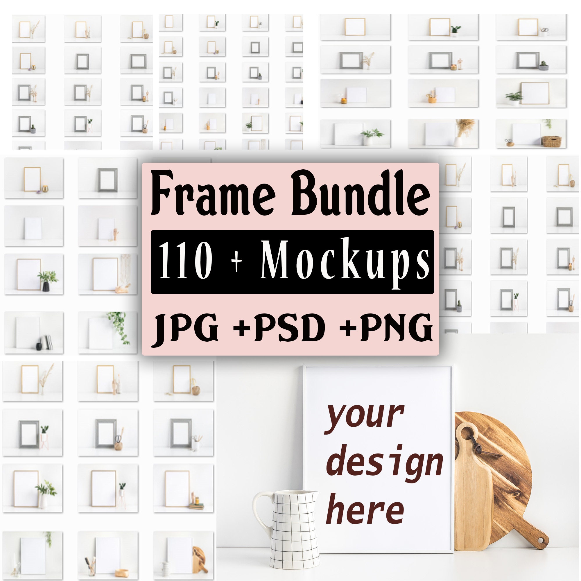 Frame Mockup, 110 Frame Mockup Bundle, Interior Frame Mockup Bundle ...