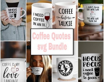 Koffie SVG, koffieliefhebber SVG, koffiecitaten SVG, koffie SVG-bundel, cafeïne SVG, koffiemok SVG, bundel voor koffieliefhebbers, koffie Cricut SVG