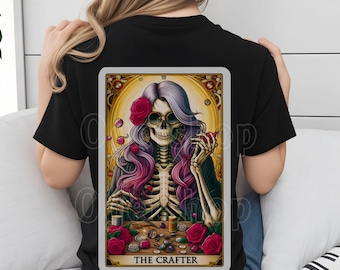 Tarot Card PNG The Crafter, Humorous Swearing Skeleton Sublimation Graphic, Witchcraft Inspired T-Shirt Design,Digital Download Funny tarot