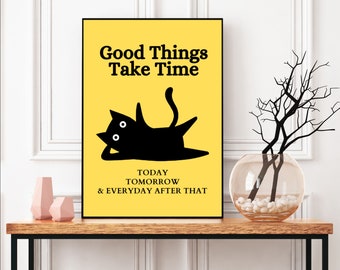 Good Things Retro Quote Wall Print Quote Wall Art  Digital Print Download Digital Download Wall Print Retro Wall Decor Printable Wall Art