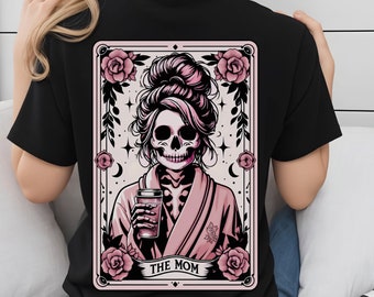 Die Mama Lustige Tarot Karte PNG, Frau Skelett Mutter Sublimation Design, Witchy Vibes Schädel Mama TShirt Becher PNG Datei Mama Png Digital Download