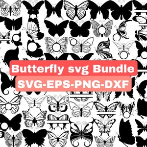 Butterfly SVG Bundle,Butterfly Silhouette,PNG,Vector, butterfly clipart ,Transparent Background,svg files,svg bundle,for cricut,butterflies