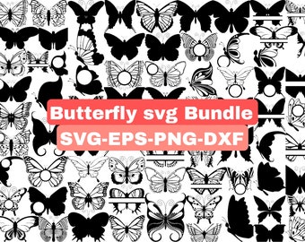 Butterfly SVG Bundle,Butterfly Silhouette,PNG,Vector, butterfly clipart ,Transparent Background,svg files,svg bundle,for cricut,butterflies