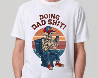 Funny Dad Skeleton PNG, Retro Father's Day Clipart, Vintage Funny Father Gift, Cool Dad Skull Design, Digital Download, Dad funny retro png