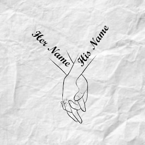 Holding Hands SVG, Pinky Hold, Love, SVG Cut File, Valentines, Add Names  Dates, Instant Download, Love Hands Design, Valentines printable