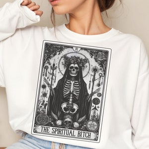 Tarot Card PNG, The Spiritual Bitch PNG, Skeleton PNG, Skull tarot png, Tarot card png, skull tarot card png, Spiritual skull tarot png