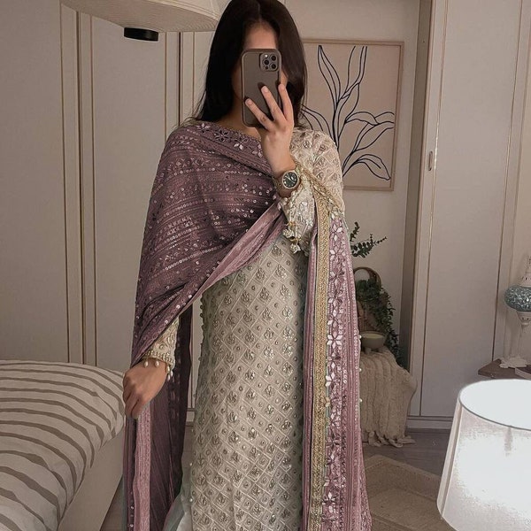 Pakistani Salwar Kameez, Beautiful Salwar Kameez Suit, Georgette Indian Wedding Dress, Salwar Suit For Women, Straight Kurti Salwar