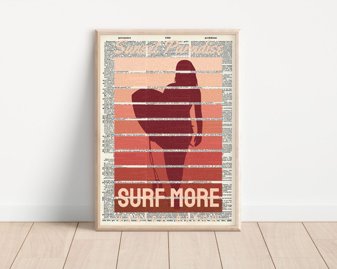 Surf More Dictionary Print Etsy