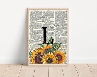Sunflower Dictionary Print - Etsy
