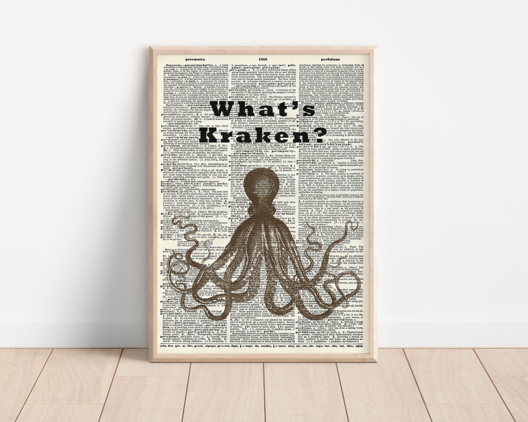 What's Kraken Dictionary Print Etsy