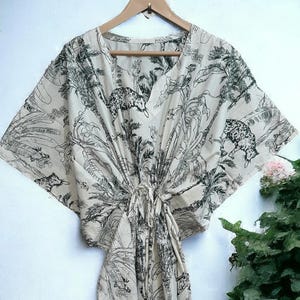 Hand Print Cotton Kaftan, Long Maxi Dress, Bridesmaid Gown, Beach Wear Cotton Caftan, Gifts For Her
