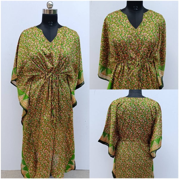 Caftan en soie, caftan en soie, robe en soie, robe longue caftan en soie pour femme, robe longue en soie, caftan en soie grande taille, caftan long en soie,