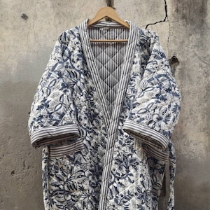 Hand painted Jacket for women, quilted jacket, kantha jacket, printed quilt, quilting robe, painted jacket, vintage jacket, Christmas gift,