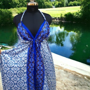 Vestido boho tamanho livre, vestido de verão, vestido longo de seda, moda de verão boho, festival hippie, roupa de festa, moda, vestido de seda sari reciclado