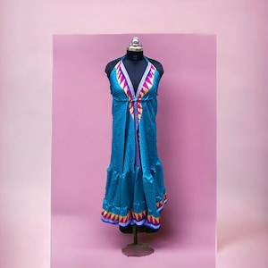 Vestido de verão, tamanho livre, vestido de verão, vestido longo de seda, moda boho de verão, festival hippie, roupa de festa, moda, vestido de seda sari reciclado