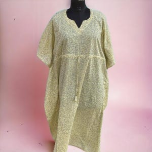 Hand block print kaftan, Long Caftan,Dress For Moms, Beach Cover up, Sleepwear, Indian Kaftan, Maxi Dress,Bikini Cover Up