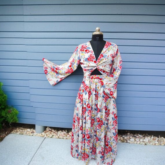 open lace back dress Rouge Red Tulip Hem Midi Wrap Dress Medium