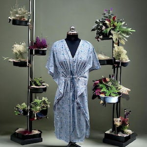 Vestido de noite para mulheres, vestido maxi longo kaftan de seda vintage indiano, estampa floral plus size